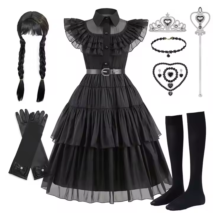 Black Wednesday costume TV Movie Halloween Cosplay Party Dress4